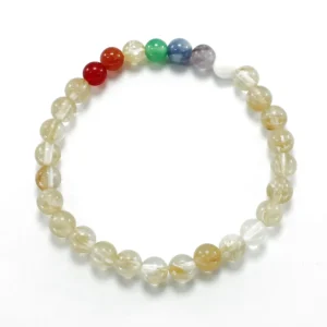 Pulsera cuarzo amarillo chakras 6mm