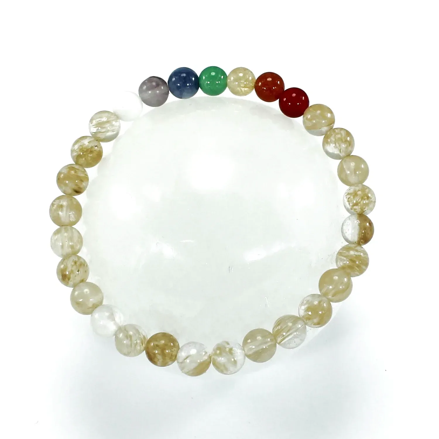 Pulsera cuarzo amarillo chakras 6mm
