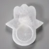 Pota velas mano Fátima selenita blanca