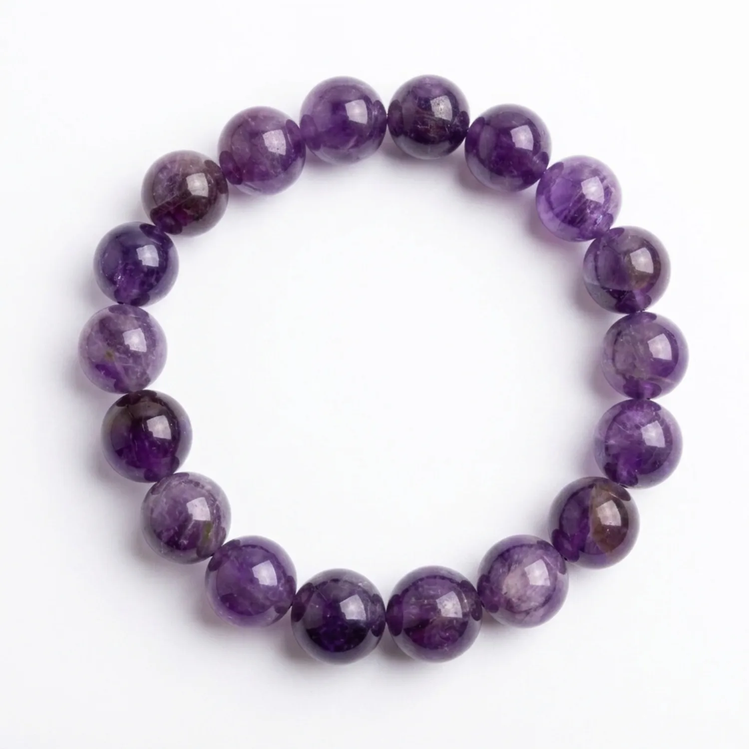 Pulsera de amatista bola 10mm