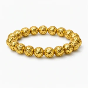 Pulsera lava dorada 10mm
