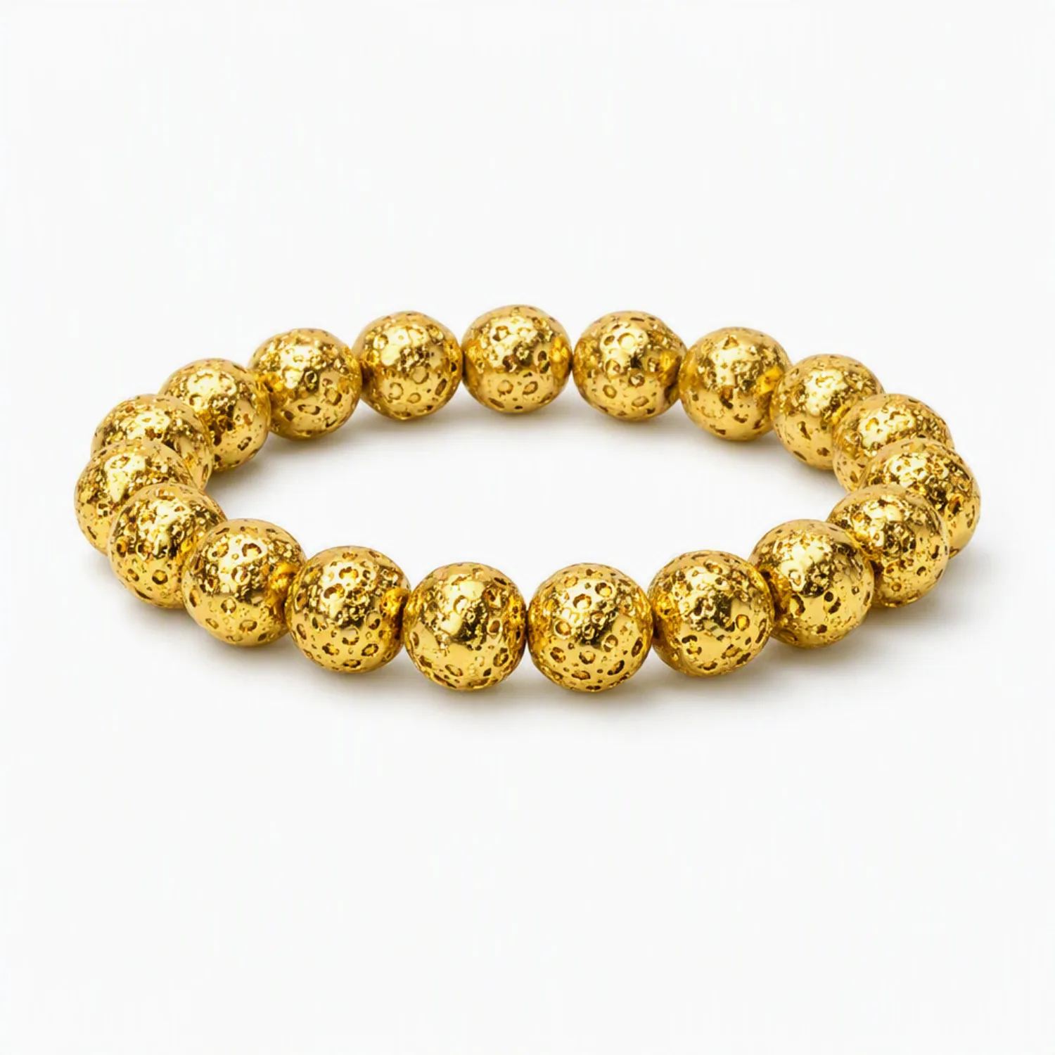 Pulsera lava dorada 10mm