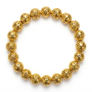 Pulsera lava dorada 10mm