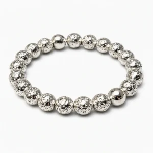 Pulsera lava plateada 8mm