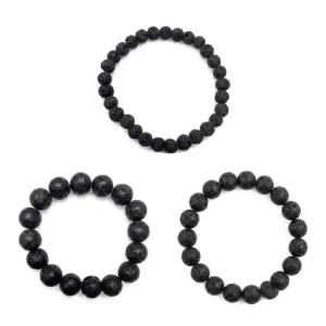 Pulseras piedra lava negra